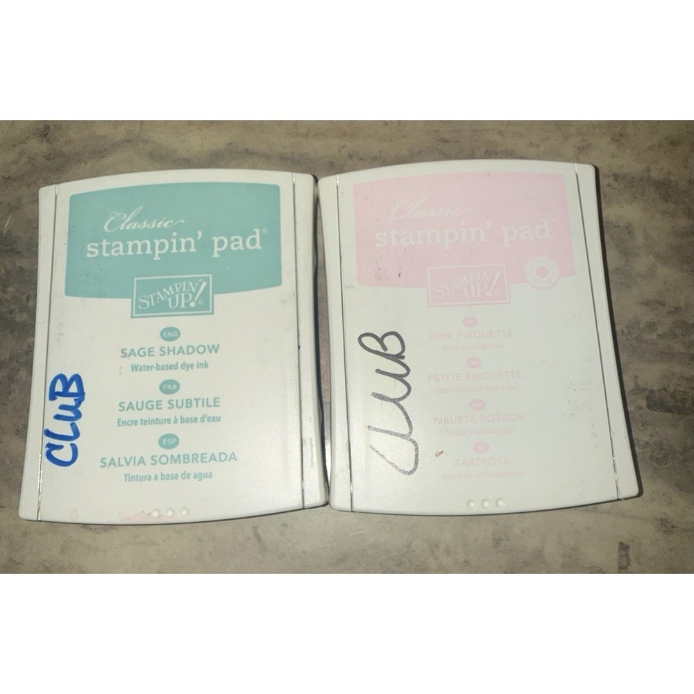 Stampin Up Ink Pad Lot Of 2.‎  Sage Shadow , Pink Pirouette